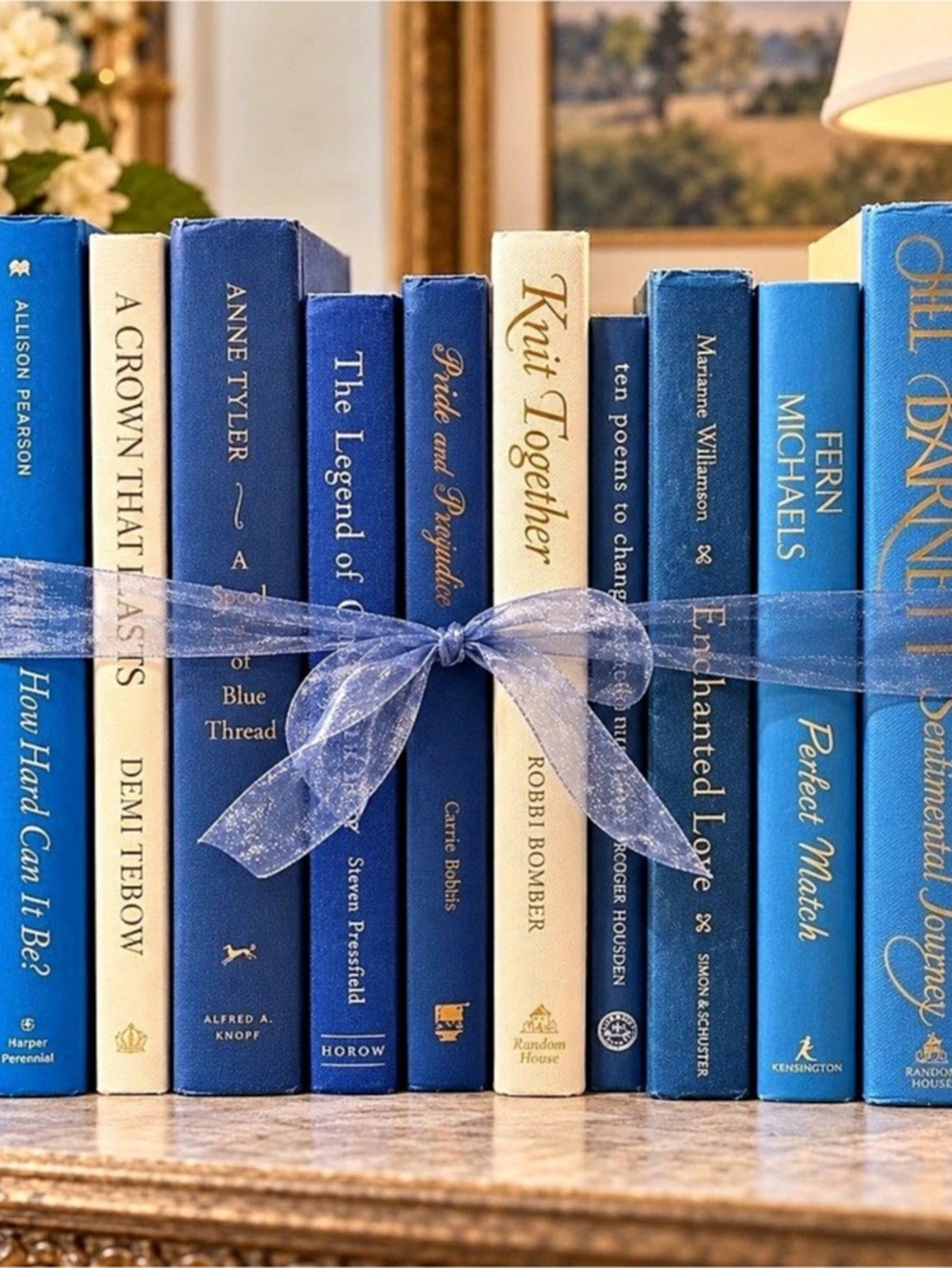 Decorative blue book set Blue & White
